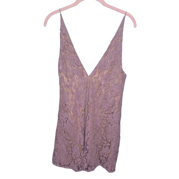 Free People Dangerous Love Lace Overlay Mini Dress Size 4 - Picture 2 of 3